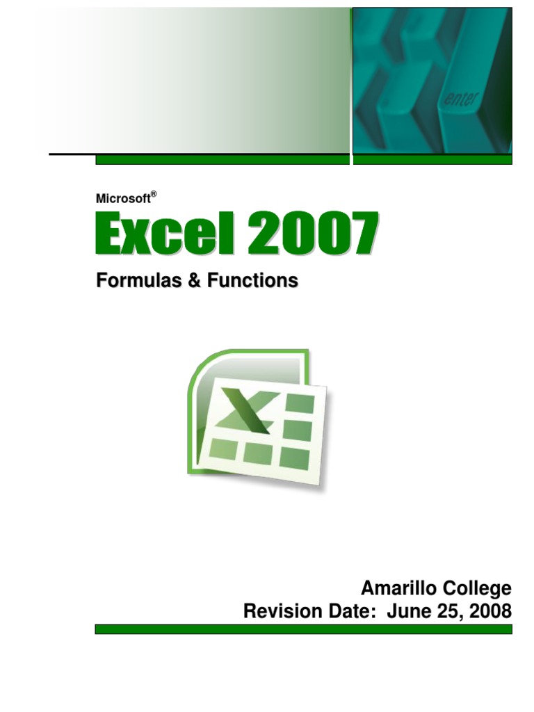 Ms Excel 2007 Formulas – The 15 Basic Excel Formulas Everyone Needs to ...