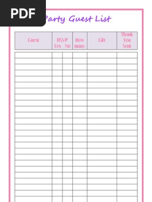 Party Guest List