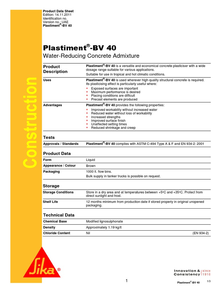 Plastiment®-BV 40 | Concrete | Materials