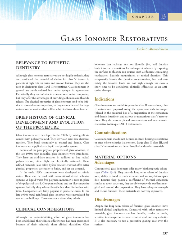 Glass Ionomer PDF Dentistry Mouth