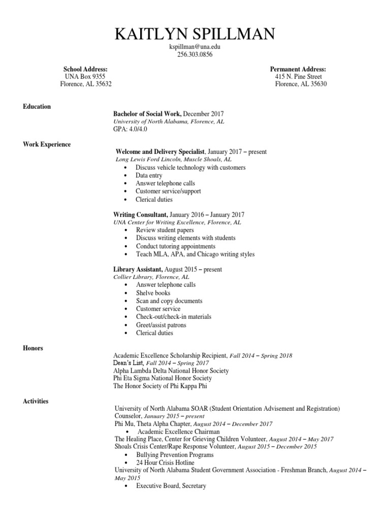 Kaitlyn spillman school address permanent address pdf students