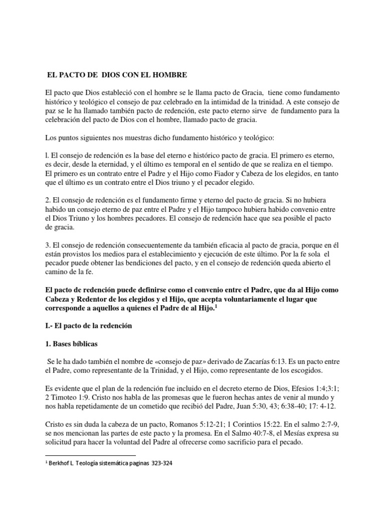 El Pacto de Dios Con El Hombre | PDF | Gracia en el cristianismo ...