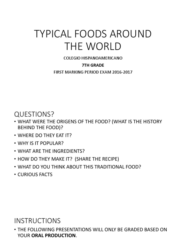 Typical Foods Around The World | PDF