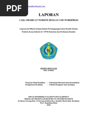 Contoh Laporan Prakerin Tkj Membuat Website 161127080231 Pdf