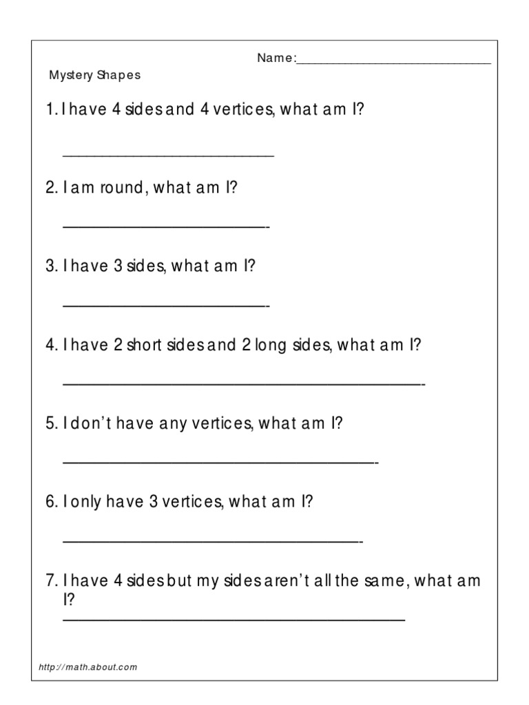 Mystery Shapes Riddles for Kids | PDF