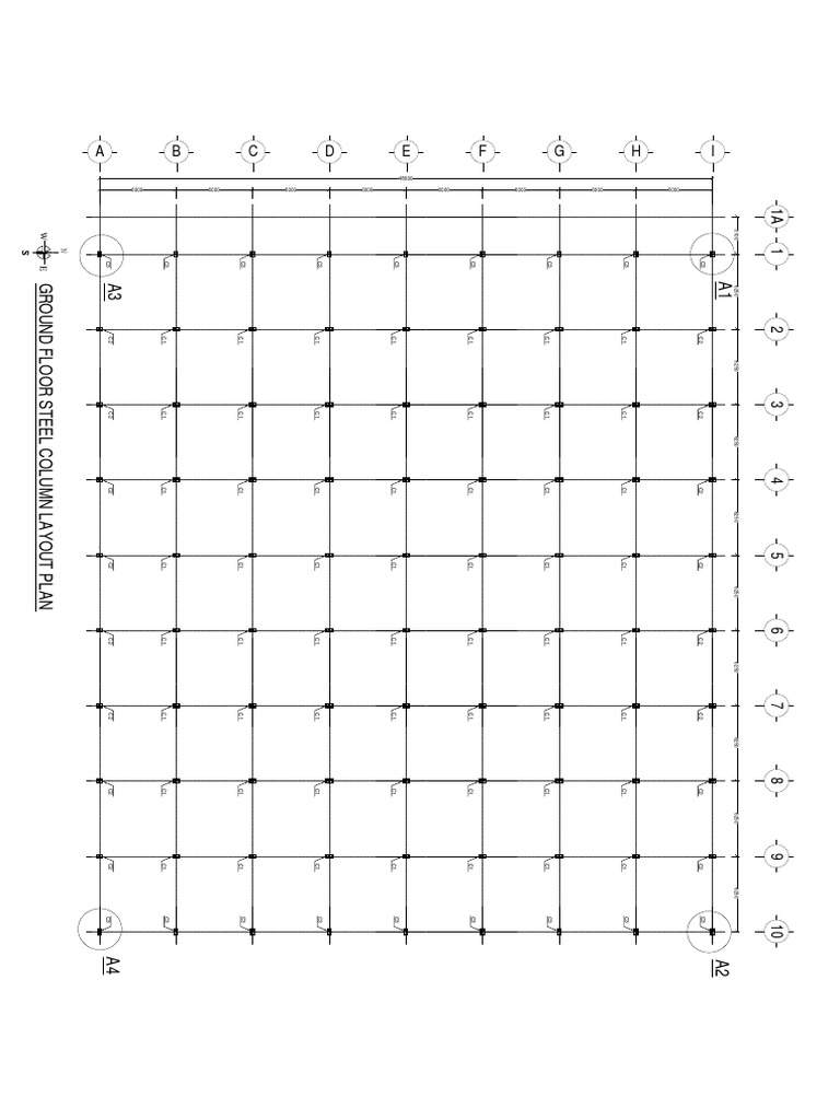 Ground Floor Steel Column Layout Plan | PDF | Sports