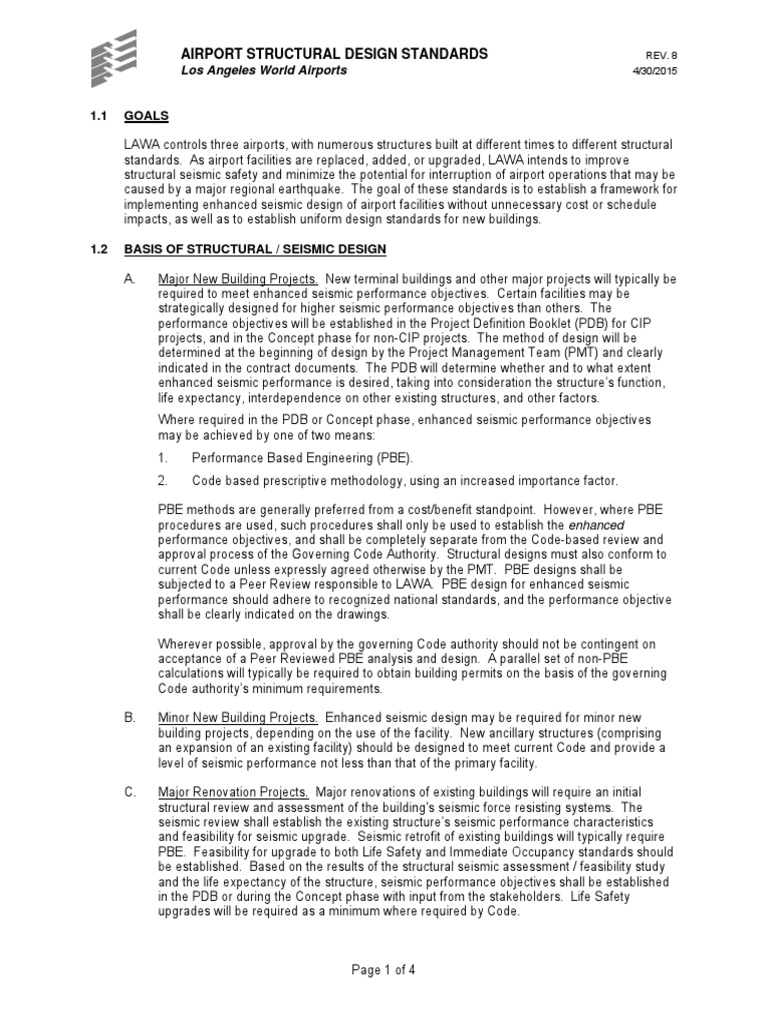 Airport Structural Design Standards | PDF | Airport | Structural Load