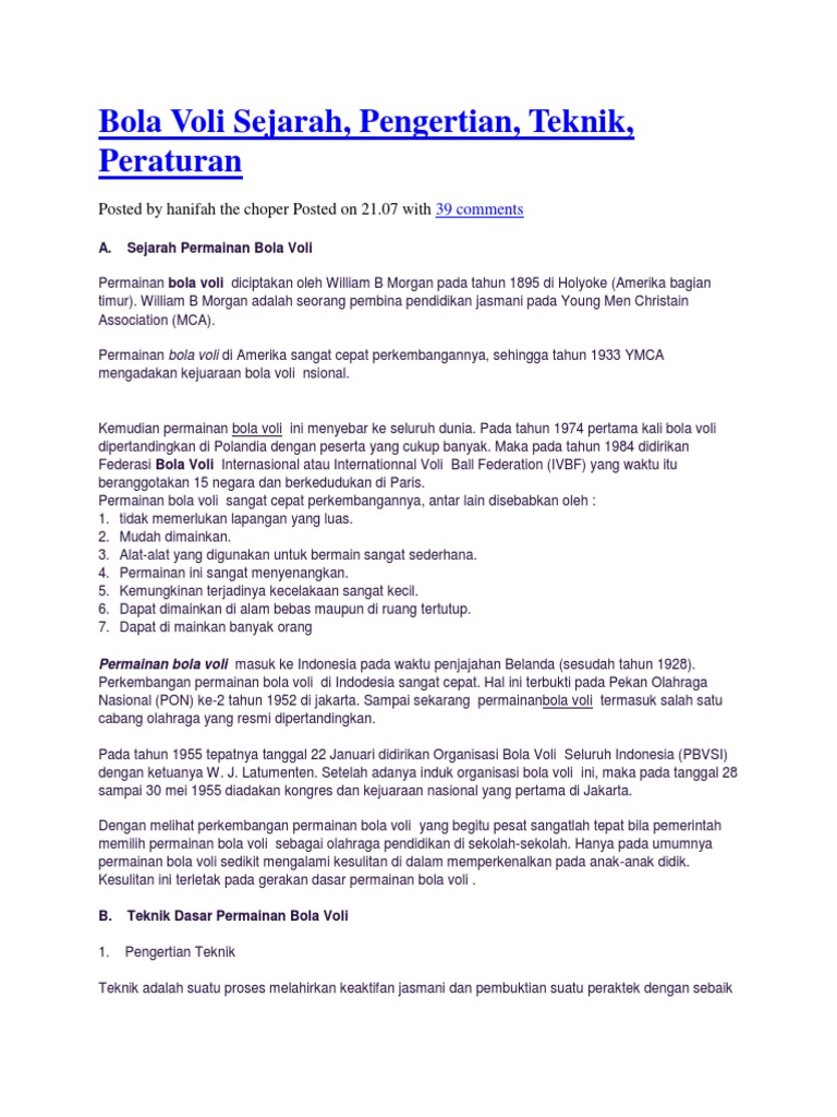 Bola Voli Sejarah Pdf
