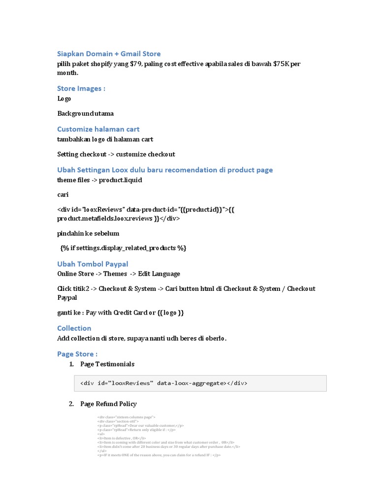 Shopify Store Setup Guide | PDF | Email | Point Of Sale