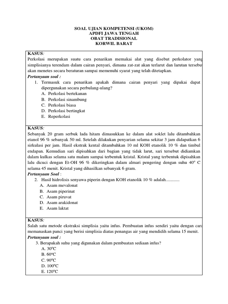 Soal Ukom Ot Ok