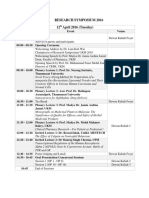 Programme Itinerary Research Symposium 2016
