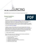 Topic: Outsourcing: Research Questions