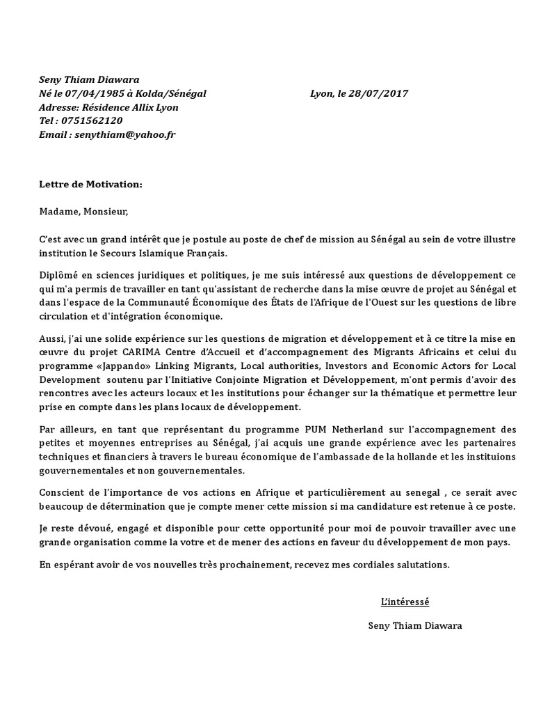 Lettre Motivation SIF  PDF