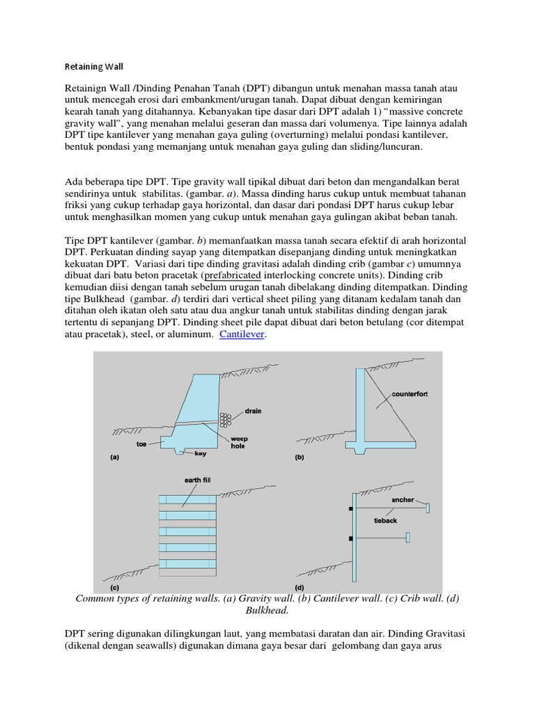 Retaining Wall | PDF | Pondasi Dalam | Komponen