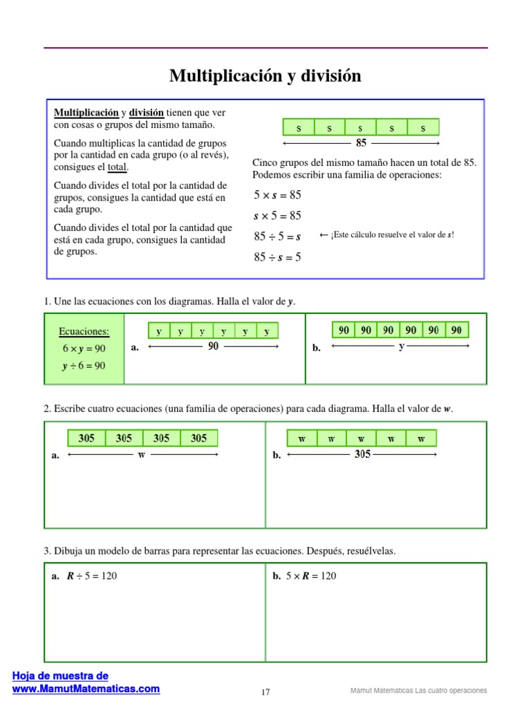 Multiplicación y División: Ejercicios y Modelos | PDF