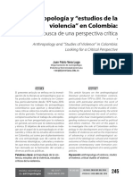 Antropologia y Estudios de La Violencia en Colombia
