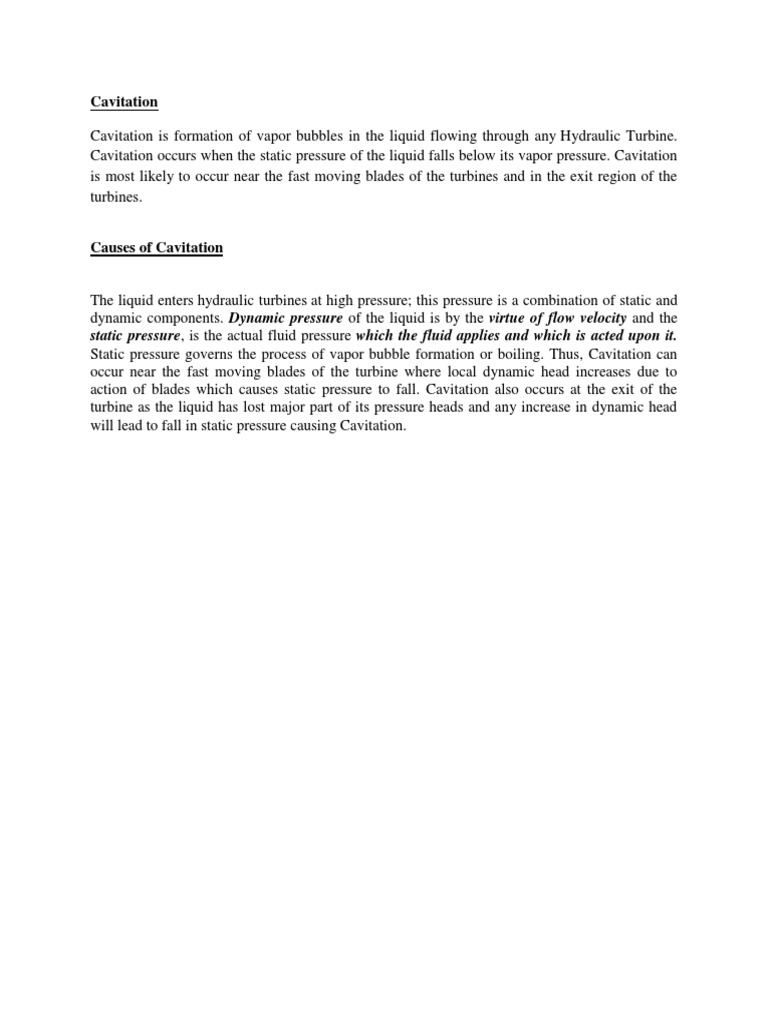 Understanding Cavitation in Hydraulic Turbines | PDF | Technology ...