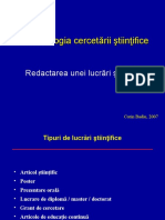 Metodologia Cercet Ă Rii Ş Tiin Ţ Ifice