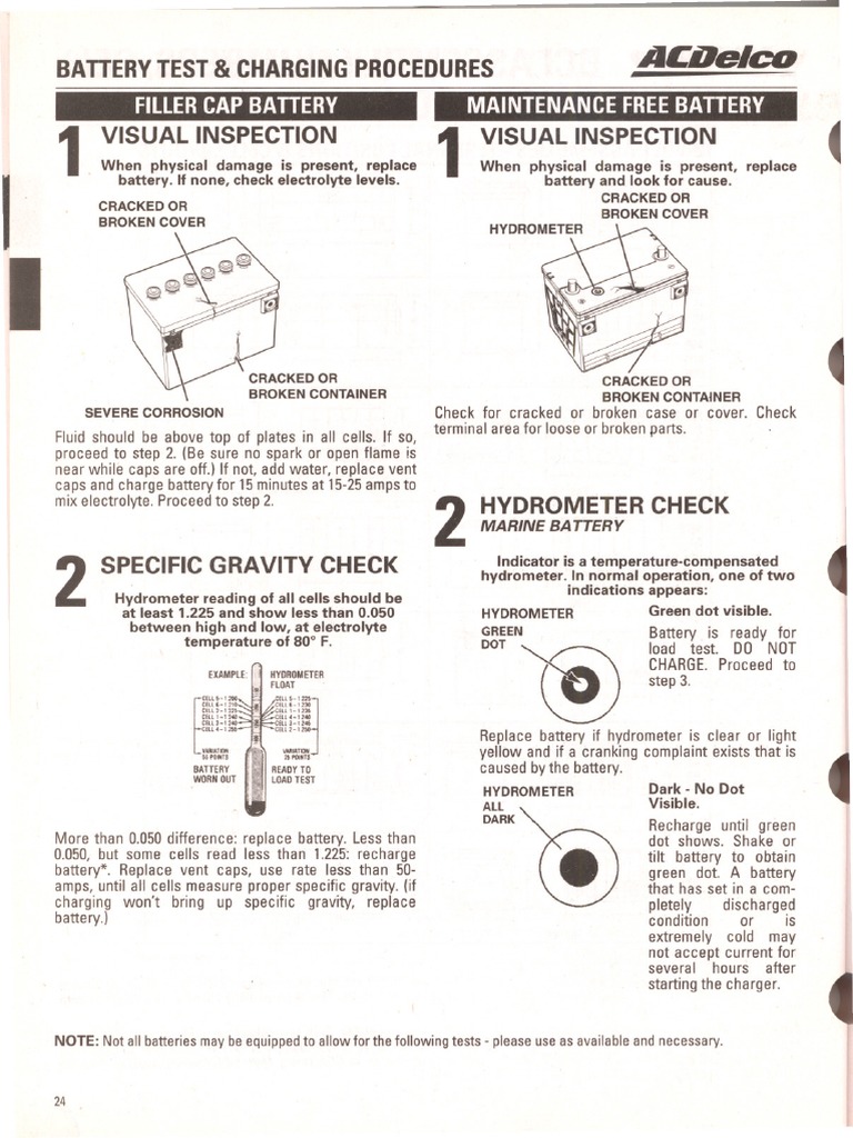 Battery Test and Charging Procdures | PDF | Battery Charger | Battery ...