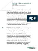 Quality Control and Quality Assurance in Clinical Research