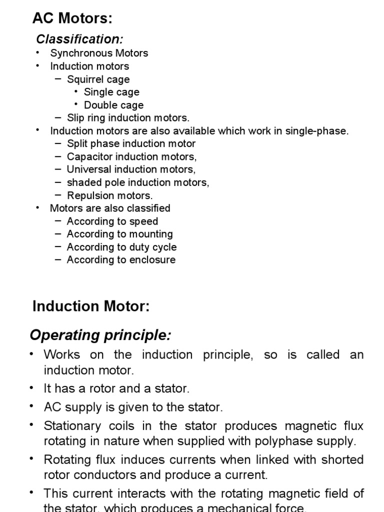 AC Motors: Types and Faults Explained | PDF | Electric Motor | Bearing ...