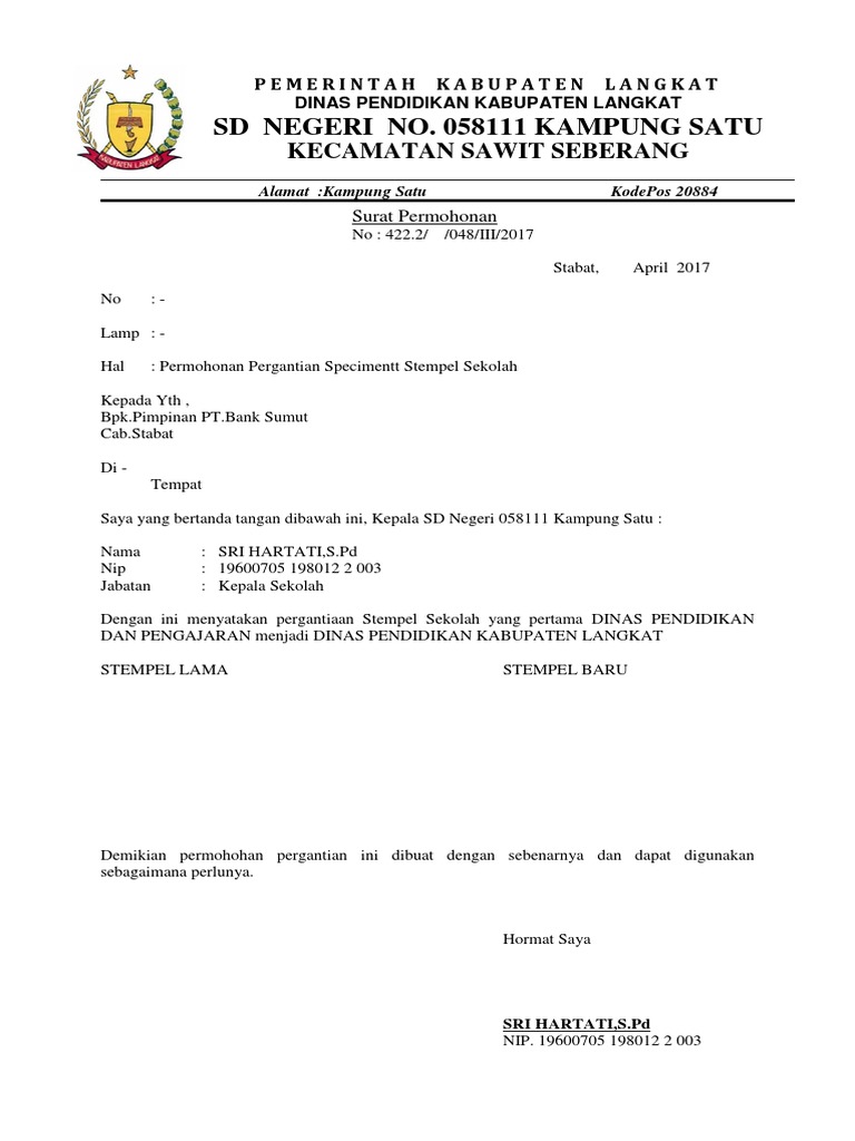 Surat Bendahara Bos Pdf