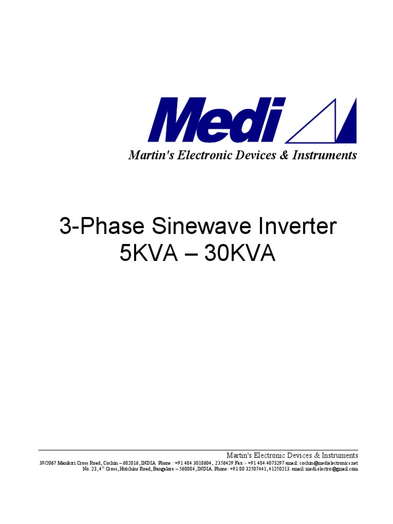 5KVA-30KVA Three-Phase Inverter Specs | PDF | Power Inverter | Field ...