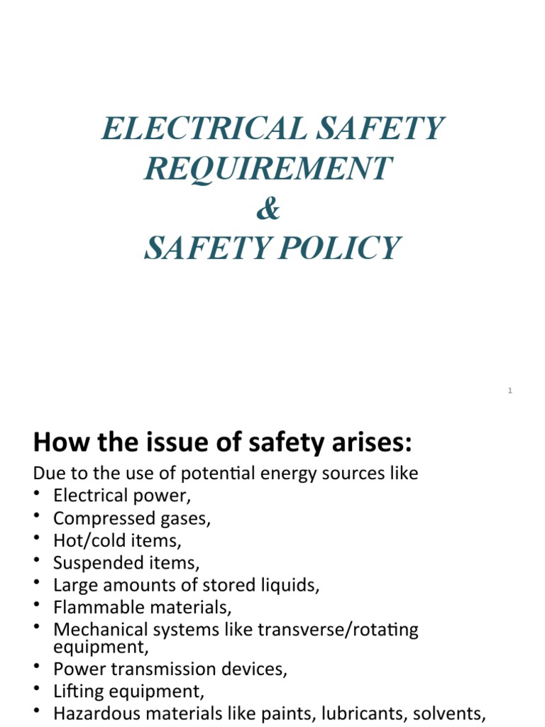 Electrical Safety Requirement and Safety PolicyPsti13.01.10 PDF