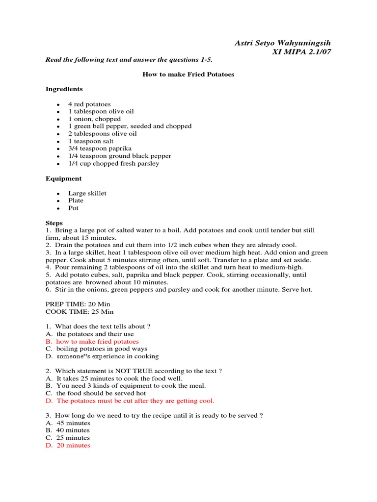 Contoh Soal Procedure Text How To Make Fried Rice – Dikdasmen