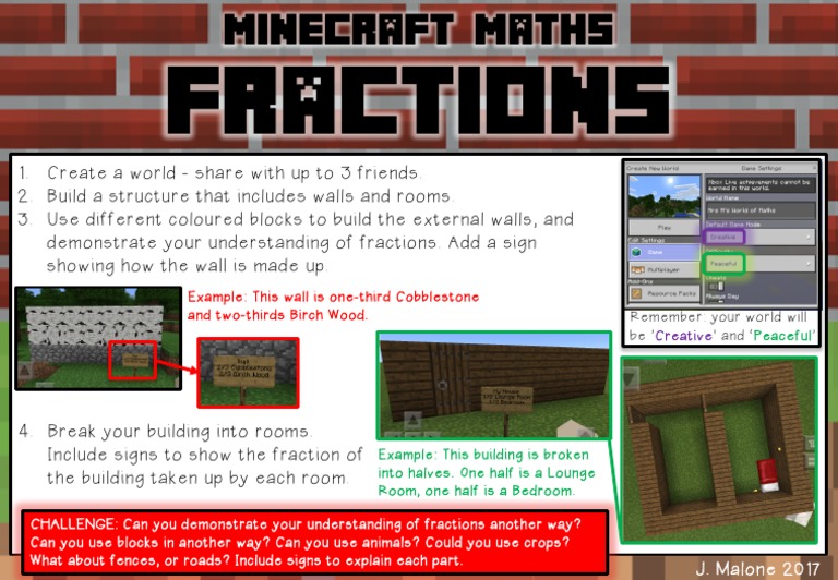 Minecraft Math: Understanding Fractions | PDF