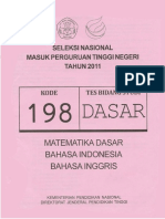 Naskah Soal SNMPTN 2011 Tes Bidang Studi Dasar Kode Soal 198 by [Pak-Anang.blogspot.com]