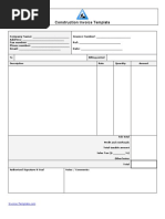 Construction Invoice Template