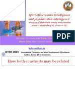 Synthetic-creative intelligence and psychometric intelligence