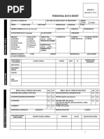 Personal Data Sheet: (Passport Size)