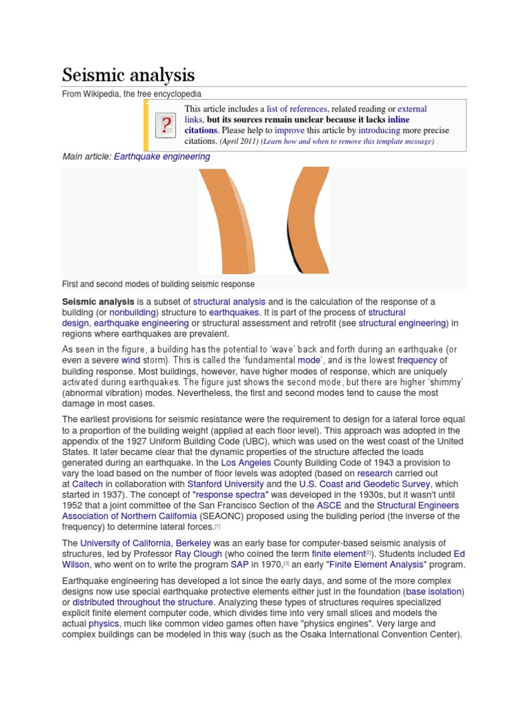 Seismic Analysis Earthquake Engineering Pdf Mathematical Analysis