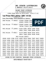 Nagaland State Lotteries: 1st Prize 50 Lakhs/-92K 14135