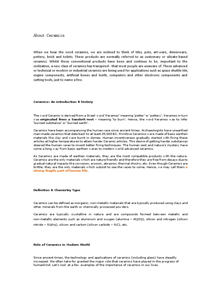 About Ceramics Ceramics An Introduction History Pdf Ceramics