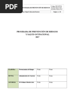 Programa de Seguridad, Salud Ocupacional y Medio Ambiente