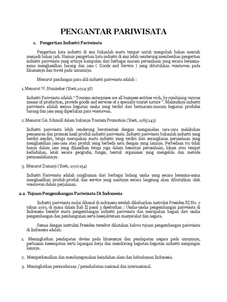 Materi Pariwisata