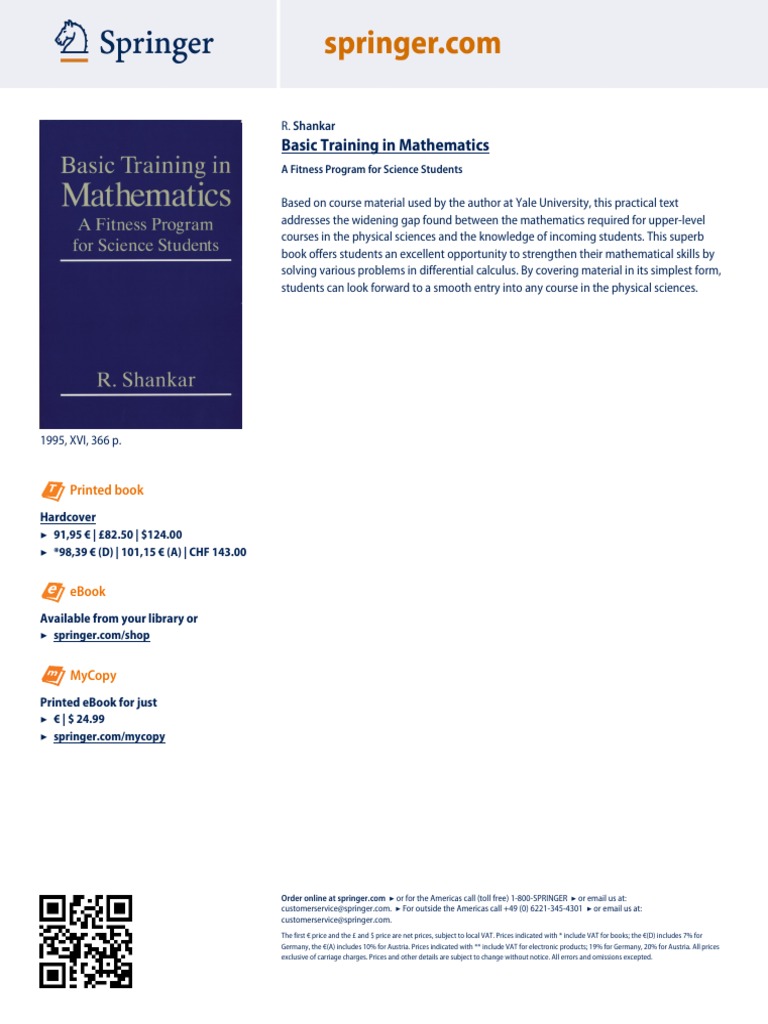 Basic training in mathematics printed book pdf