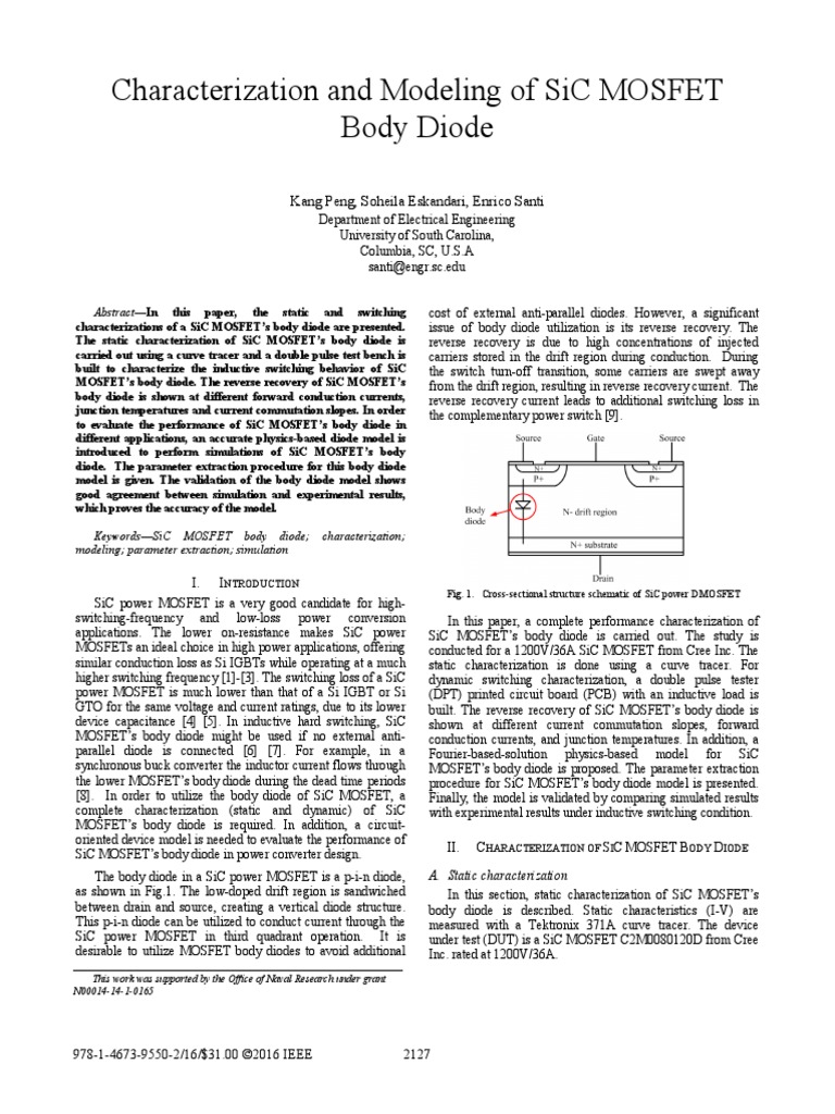 Characterization and Modeling of SiC MOSFET Body Diode | PDF | Mosfet ...