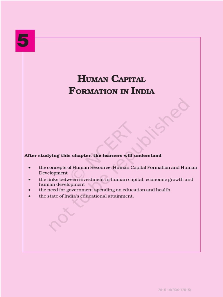 Human Capital Formation in India | PDF | Human Capital | Capital ...