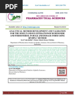 ANALYTICAL METHOD DEVELOPMENT AND VALIDATION FOR THE SIMULTANEOUS ESTIMATIONOF BUDESONIDE AND FORMOTEROL IN BULK AND DOSAGE FORM USING RP-HPLC METHOD