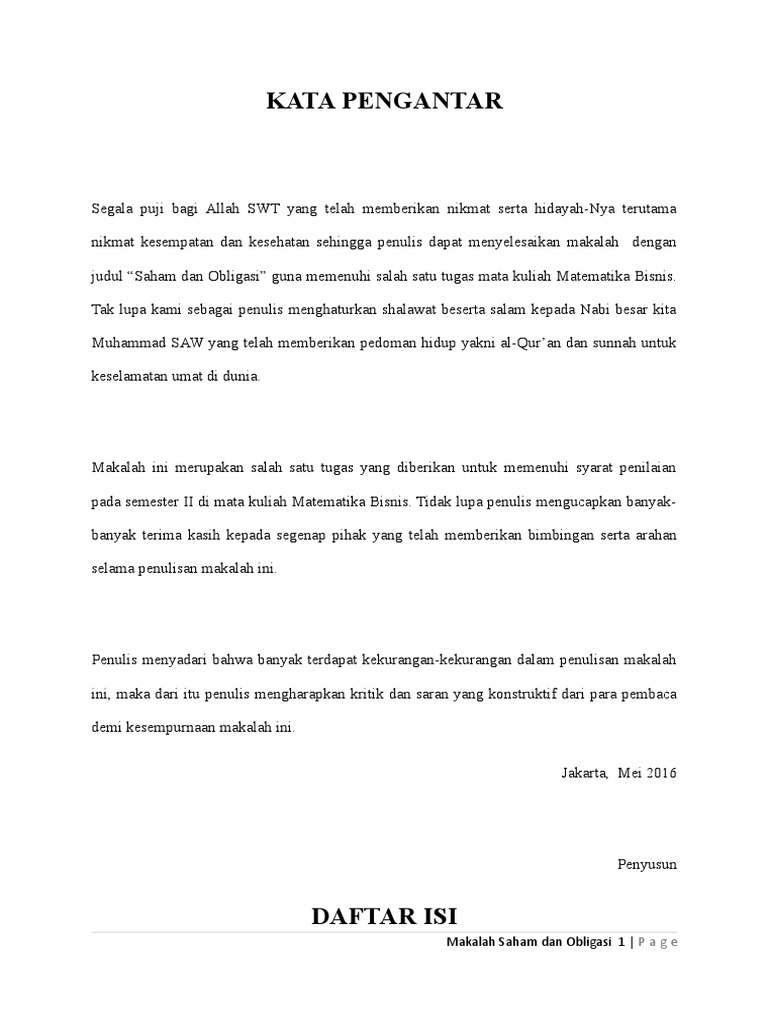 Makalah Saham Dan Obligasi Doc