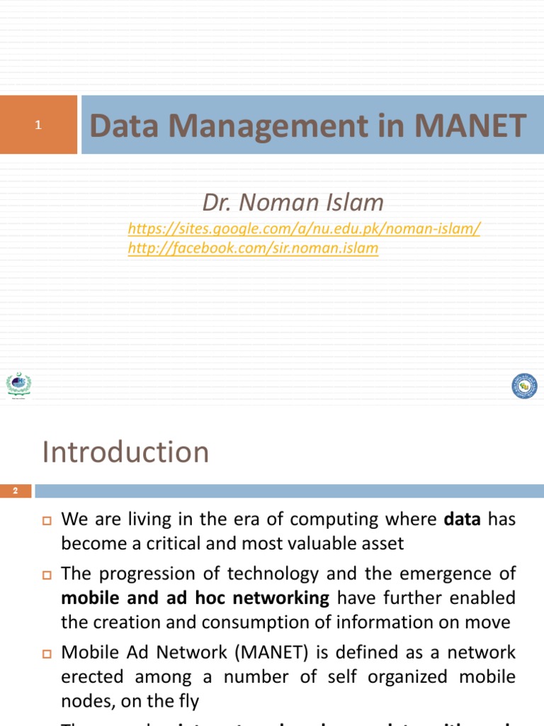 Data Management Framework for MANET | PDF | Wireless Ad Hoc Network ...