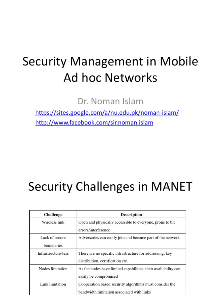 Security Challenges in Mobile Ad Hoc Networks | PDF | Routing | Public ...