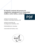 El Impacto Sectorial Del Proceso de Integración Subregional en La Comunidad Andina - Sector Lácteo y Sector Textil