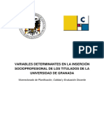 Variables Determinantes en La Inserción Socioprofesional de Los Titulados de La Universidad de Granada