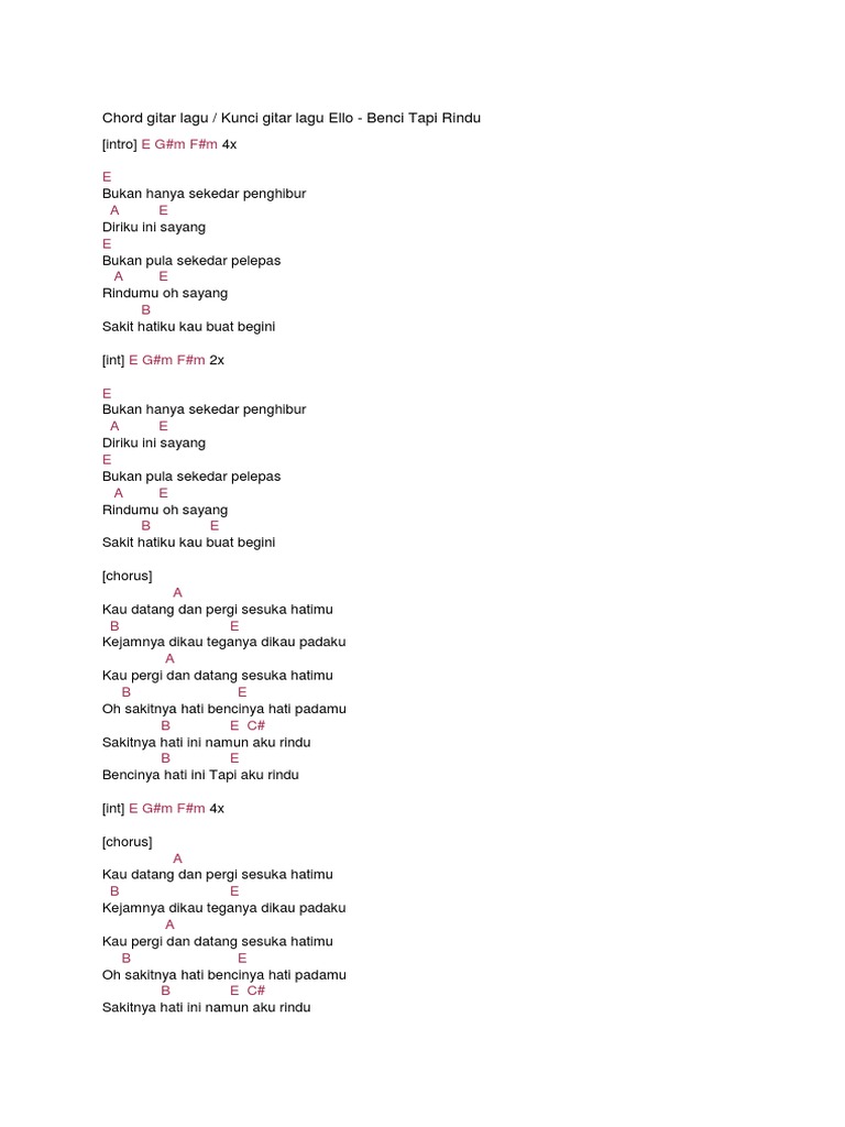 Chord Gitar Lagu 1 Pdf