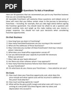 50 Questions to Ask a Franchisor